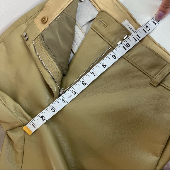 Aritzia Babaton Women's Size 4 Command Cropped Pant Mid Rise Vegan Leather Tan - Picture 7 of 12
